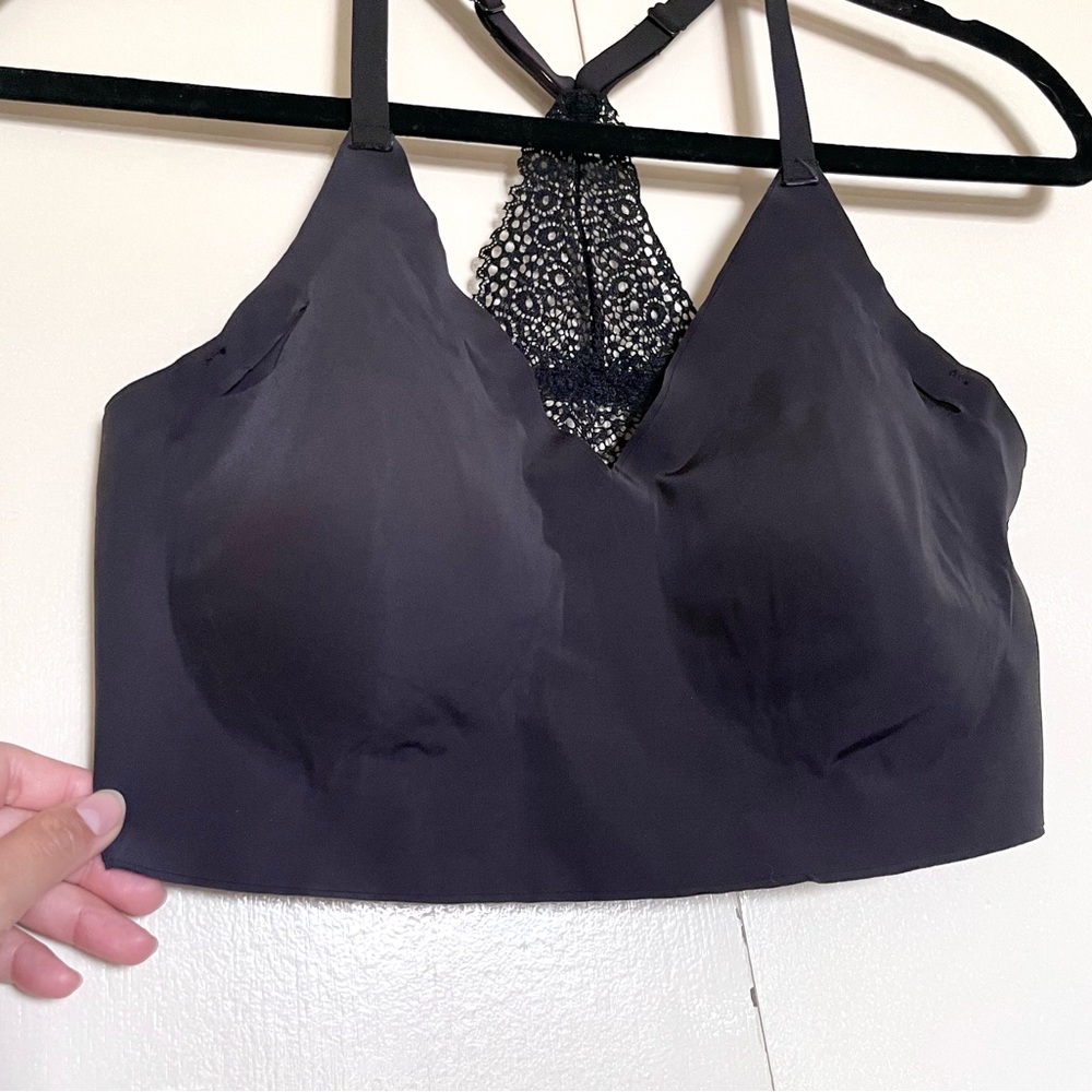 Maidenform Black Pure Comfort Wireless Racerback Lace Bralette - Picture 3 of 9